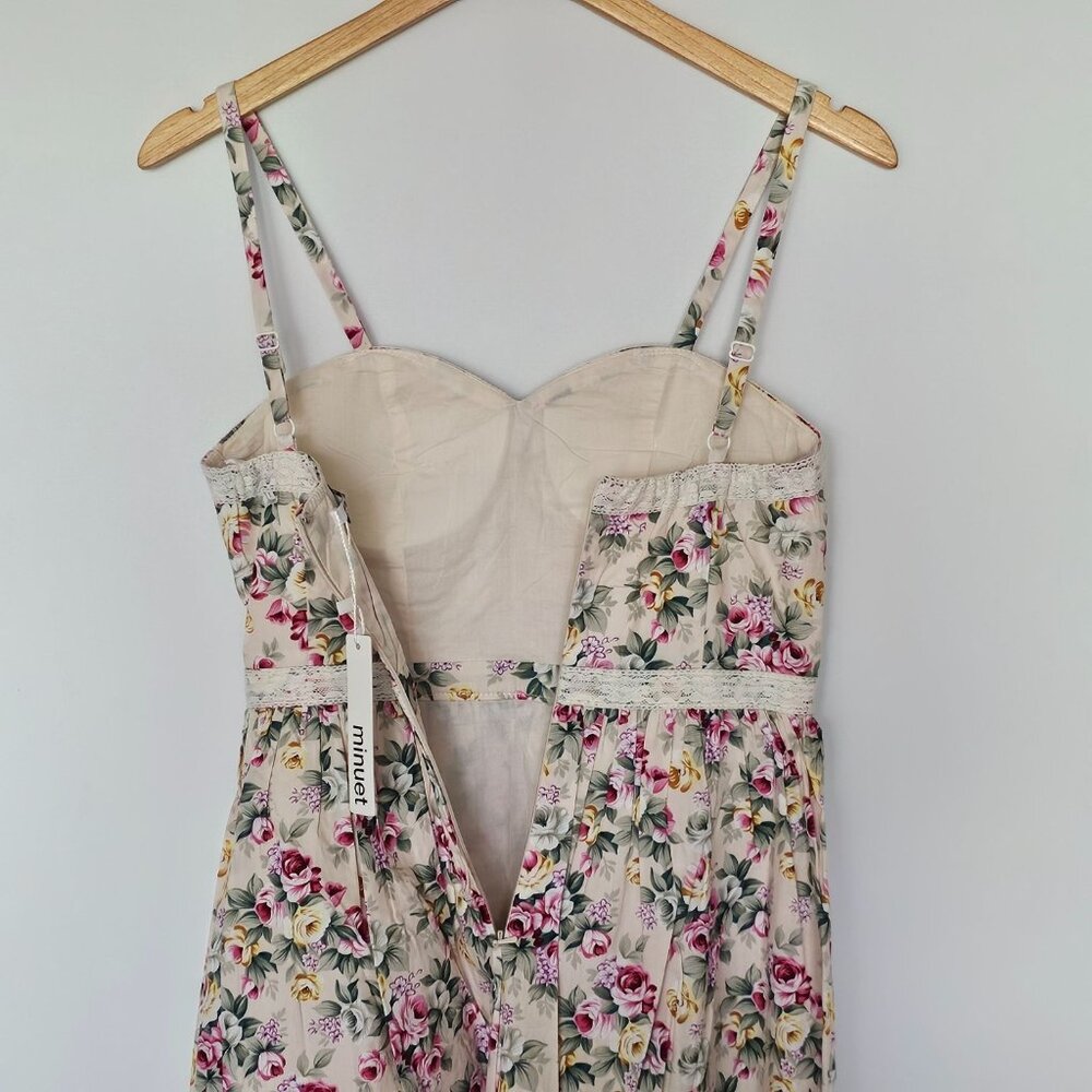 REVOLVE Minuet White Floral Mini Dress with Pink and Green Accents - Picture 5 of 15